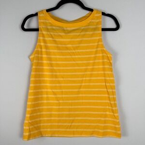 Lands End Womens Tank Top Striped Sleeveless XXS Gold Yellow Casual NWOT